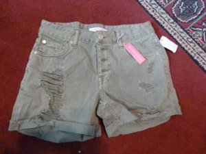 Size 6 NWT Charlotte Russe High Waist REFUGE Distressed Cuffed Shorts - Picture 1 of 1