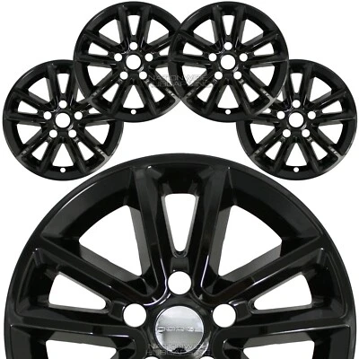 4 fits Dodge Journey Caravan 2013-2020 Black 17" Wheel Skins Hub Caps Rim Covers - Image 1 of 4