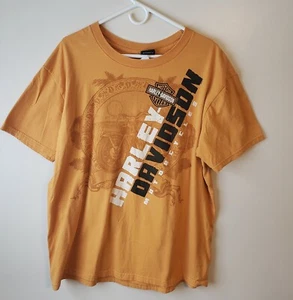 Harley Davidson T-Shirt Twin Cities Mens XL Collectible Mustard Orange Crewneck - Picture 1 of 8