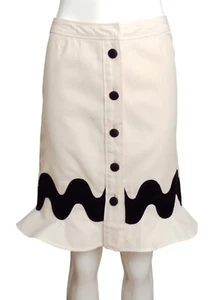 YVES SAINT LAURENT- AS IS 2005 Cotton & Velvet Skirt, Size 6 - Picture 1 of 4