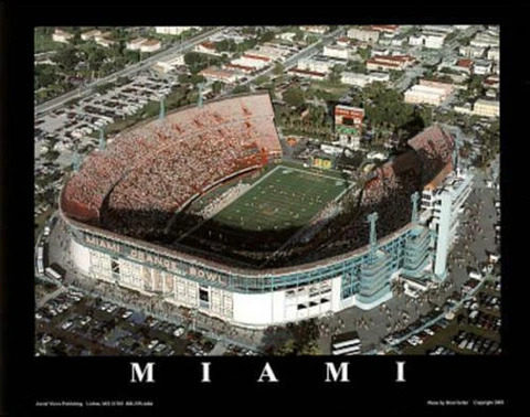 Miami Hurricanes ORANGE BOWL CLASSIC Aerial View Premium 22x28 POSTER Print Cover