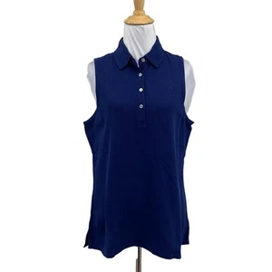 Tommy Bahama Polo Womens M Medium Island Navy Paradise Garment Dyed Collar Shirt - Picture 1 of 10