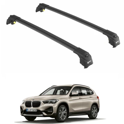to Fit BMW X1 (F48) SUV 16-  Roof Racks Cross Bars Black Set 2Pcs - Image 1 of 4