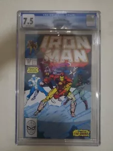 Iron Man #240 CGC 7.5 (1989) Boomerang Blizzard Blacklash Ghost Highest Grade - Picture 1 of 2