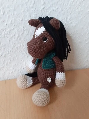 Amigurumi Pferd gehäkelt Häkeltiere Handarbeit Spielzeug - Bild 1 von 3