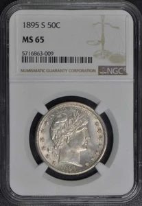 1895-S Barber Half Dollar 50C NGC MS65 - Picture 1 of 4