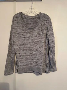 Athleta Womens XL Black and White Space Dye Sweater w/ Side Zip - Picture 1 of 7