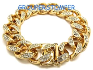 Bracelet 8.5 Inch Long Cuban Link 18mm Wide Chain with Box Lock Clasp - Picture 1 of 5