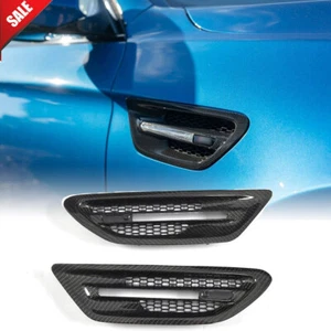 For BMW F10 M5 Sedan 2011-16 Real Carbon Side Air Fender Vents Mesh Grille Trim - Picture 1 of 14