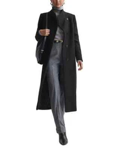 $595 New Reiss Nrd Mischa Wool Blend Coat In Black. Size US 10 / UK 14 - Picture 1 of 10