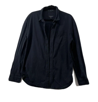 21 Hombres An American Brand Camisa Negra Abotonada Camisa de Vestir Gruesa Talla S Denim Like Foto 1 de 4