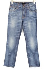 NUDIE Jeans Slim Jim W29/L32 Men Jeans Zip-Fly Denim Blue Regular Straight Fit