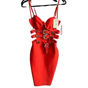 Broken Boots Western Red Nashville Dream br Dress Size Large Buckle Bandage NEW - Picture 1 of 9