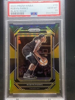 2023 Panini Black Gold Prizm WNBA #10 Robyn Parks RC Rookie 3/5 PSA 10 GEM MINT - Image 1 of 2