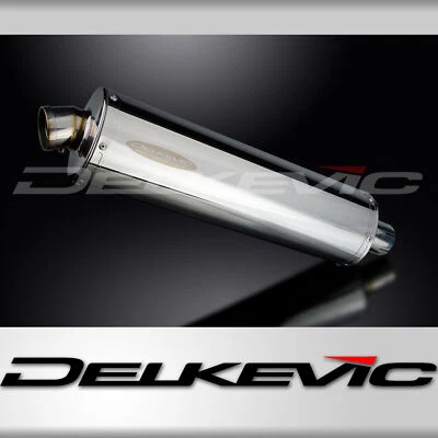 Delkevic Moto Silencieux 450mm Ovale Inox Avec Des Sangle - Photo 1/3
