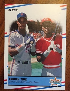 COLLECTIBLE 1988 FLEER SUPER STAR SPECIALS CRUNCH TIME CARD STRAWBERRY-DAVIS #37 - Picture 1 of 2