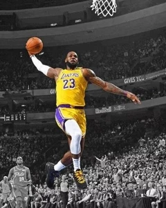 Impresión fotográfica de Los Angeles Lakers LEBRON JAMES - 8" x 10" - Imagen 1 de 1