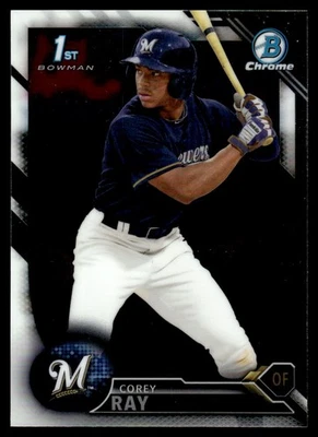 2016 Bowman Draft Picks & Prospects Chrome Corey Ray Milwaukee Brewers #BDC-100 - Image 1 of 2