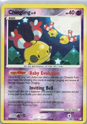 Pokemon TCG Chingling 42/123 Mysterious Treasures Reverse MP - Image 1 of 2