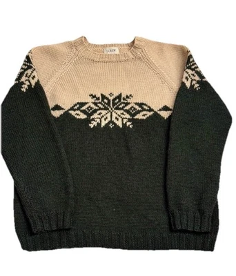 Suéter masculino vintage de malha manual J Crew Oarsman lã ilha justa robusto vovô anos 90 M - Imagem 1 de 4