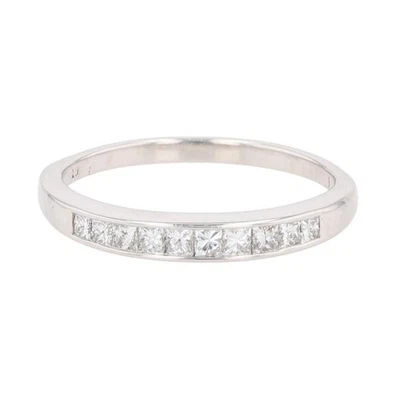 .35ctw Princess Diamond Channel-Set Wedding Band Ring 14k White Gold Size 8.25 - Image 1 of 4