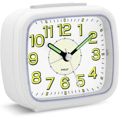 Alarm Clocks Bedside Non Ticking Battery Powered Silent Luminous Clock - Image 1 of 4