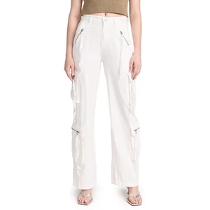 Blank NYC Rib Cage Wide Leg Oversized Cargo Pants - White NWT Size 28 - Picture 1 of 9