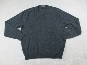Club Room Sweater Mens Large Gray Knit Cashmer V Neck Casual* - Picture 1 of 7