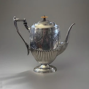 Antigua cafetera Sheffield plateada hecha por Atkin Brothers, C1890 - Imagen 1 de 9