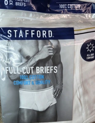 Nuevo ~ STAFFORD 36 Blanco ~ Corte Completo 100% Algodón Calzoncillos Hombres ~ Paquete de 6 Foto 1 de 4