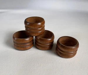 Juego de 4 servilleteros vintage de madera acanalada rústica decoración del hogar - Imagen 1 de 7