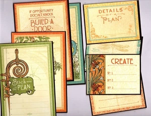 TARJETAS DE DIARIO EFÍMERAS GRAPHIC45 ESTILO ARTESANAL (8PK) CORTADAS A MANO Doble Cara - Imagen 1 de 5