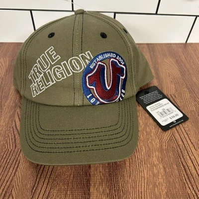 Gorra True Religion Bordada Papá Kalamata Verde OS Logo Ajustable Nueva con Etiquetas Foto 1 de 4