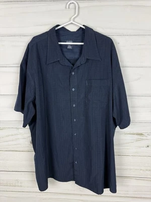 HB Harbor Bay Shirt Mens 3XL  Navy Blue Button Up Short Sleeve - Image 1 of 4