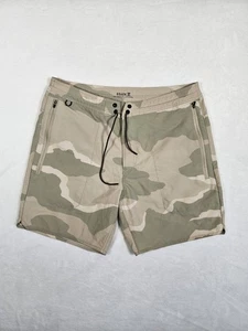 Roark Layover Trail 3.0 Hybrid Light Camo Shorts Brown Men's 35 Nylon Stretch - Picture 1 of 11