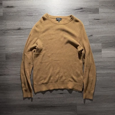 Express Men's Cable Knit Sweater Size MEDIUM Pecan Brown Pullover - Image 1 of 4