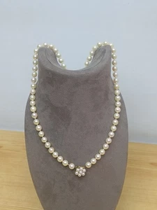 Vintage Halskette 9 kt Gold 375 Süßwasserzuchtperlen - 23 Zoll lang  - Bild 1 von 9