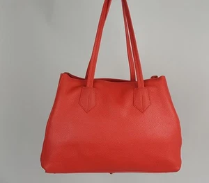 Neely & Chloe Tasche Handtasche rot genarbtes Leder mit abnehmbarem Beutel - Bild 1 von 7