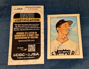 Billy Martin New York Yankees Signed TCMA Magazine Hand Cut Card JSA - Picture 1 of 2