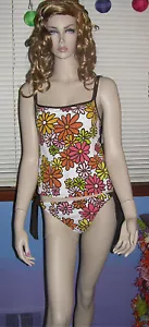 NEW! LA BLANCA Adorable Pink Orange Yellow Daisy TANKINI SWIMSUIT 8 12 $132 - Picture 1 of 12