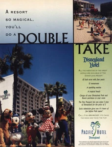 1998 Disneyland Pacific Hotel: Double Take Vintage Print Ad - Bild 1 von 1