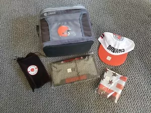 CLEVELAND BROWNS Season Ticket Gift Set Coleman Cooler Flag Hat License Frame - Picture 1 of 10