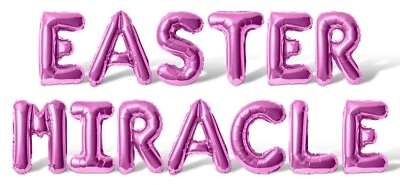 EASTER MIRACLE Letter Balloon Banner -  Resurrection Day DIY Party Decorations - Image 1 of 4