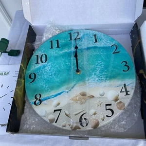 Reloj de Pared 12" Conchas Y Playa Grande 12 pulgadas Wiskalon Nuevo En Caja - Imagen 1 de 6