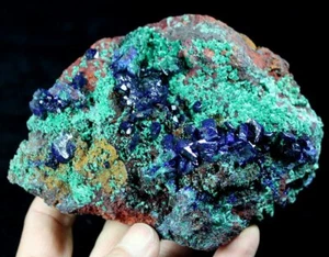 645g 130mm NEU aus Laos - Electric Blue Azurit mit grünem Malachit CM750069 - Bild 1 von 5