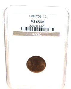 1909-P-VDB NGC MS 65 RB Lincoln Wheat Cent [104WEJ] - Picture 1 of 7