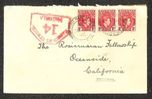 NIGERIA 54 (x3) STAMPS WW2 MILITARY CENSORED PORT HARCOURT TO USA COVER 1940 - Picture 1 of 2