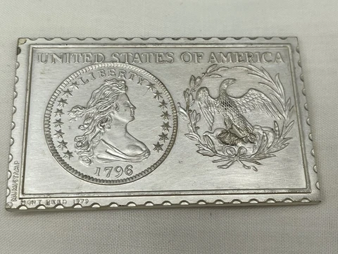1796 USA 1/2 Half Dime Numistamp Medal, LOW #413 ALL MY LISTS,  1979 Mort Reed Cover