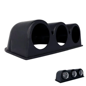 Black Universal 2" 52mm Triple 3 Hole Dash Gauge Console Dashboard Pod Holder - Picture 1 of 9