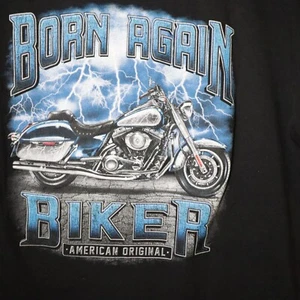 Born Again Biker Motorcycle Graphic T-Shirt Mens Size 3XL Bike - Picture 1 of 4
